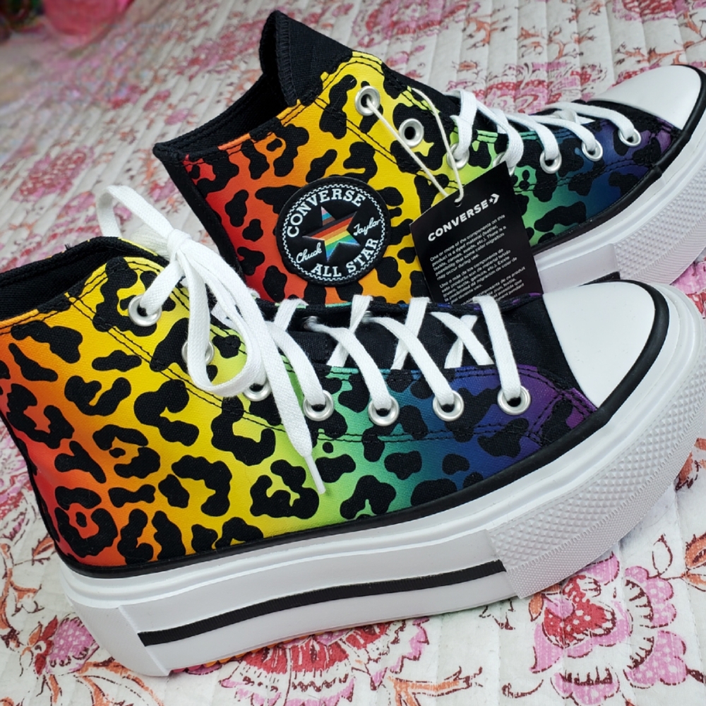 Converse Women's Multicolor Leopard High-Tops
